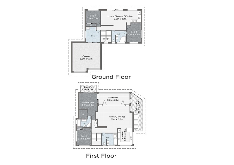 2D Textured Floor Plan